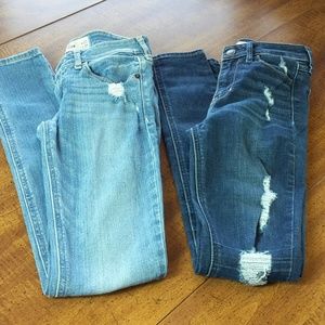 EUC Hollister Distressed Jeans x 2, Size 00